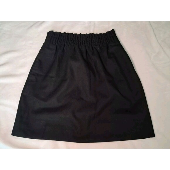 J.Crew Wool Blend Pull On Elastic Waist Mini Skirt Lined Pockets Size 0 - Picture 1 of 10